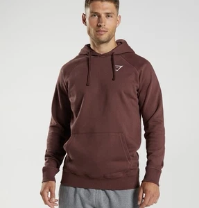 Sudadera con Capucha Gymshark Rojo Granate Para Hombre Sudadera Mediana Pullover Gimnasio Entrenamiento Logo - Imagen 1 de 10