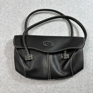 TODS Cartera Bolso de Hombro Mujer Cuero Guijarro Negro Pequeño Italia Caprichoso Gótico Y2K - Imagen 1 de 7