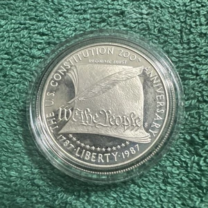 U.S. Constitution Commemorative 1987 S 90% Silber Dollar PP 1 $ Münze - Bild 1 von 5