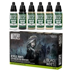 Green Stuff World Paint Set - Black and White - Picture 1 of 3