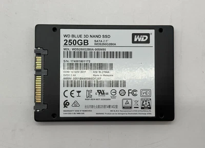 Western Digital Blue 3D NAND 250GB Internal 2.5" (WDS250G2B0A) SSD - Image 1 of 2