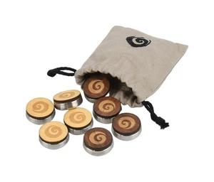 Masters Shuffleboard Puck Set (8 pcs) - 4 x Natural Wood and 4 x Dark Wood (UK) - Picture 1 of 1