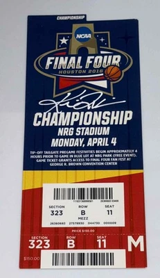 Kris Jenkins Signed 2016 Final Four Championship Autograph Ticket JSA Villanova - Image 1 of 2