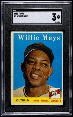 1958 Topps Willie Mays #5 SGC 3 Foto 1 de 2