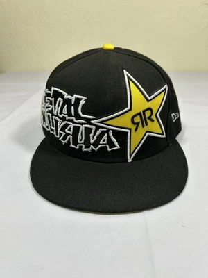 Rockstar Energy Drink Metal Mulisha New Era Fitted Hat Cap Black Size 7 5/8 - Image 1 of 4