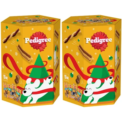 Pedigree Christmas Dog Treat Gift Box 2 Pack | Festive Dog Treat Selection