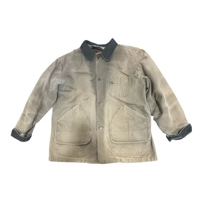Vintage 80s L.L.Bean Chore Barn Coat Men’s L/XL Sun Faded Thrashed Distressed - Image 1 of 4