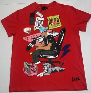 AKOO Heart of a Lion Graphic T-Shirt Red 2XL XXL NWT Hip Hop Streetwear B65 - Picture 1 of 7