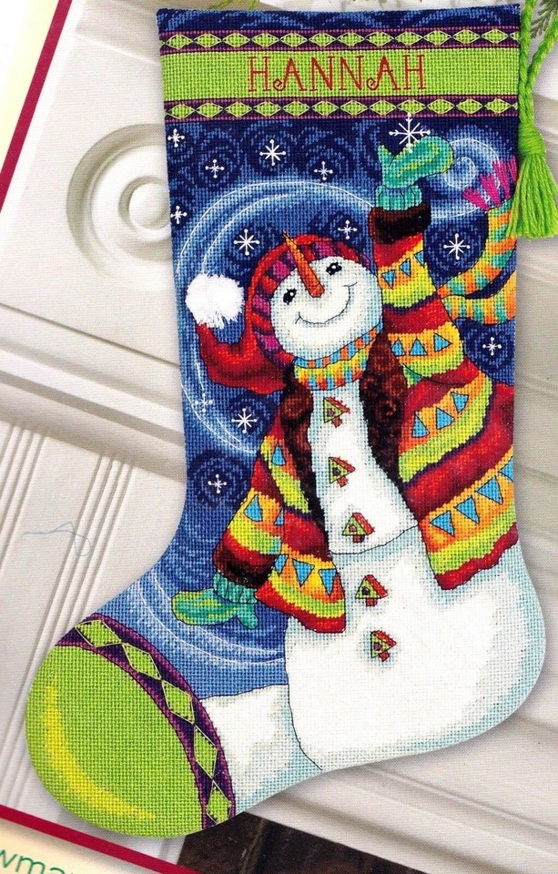 Stocking Needlepoint Kit Dimensions Happy Snowman 16l Christmas Decoration