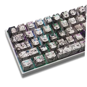 PBT Anime Keycaps - 108 Keys, XVX Japanese Custom Backlit Keycaps, Black Anime - Picture 1 of 7