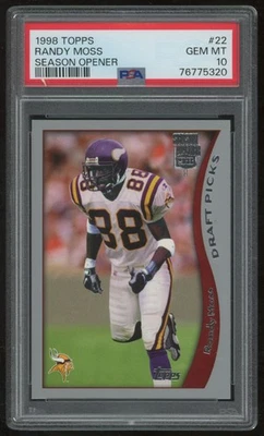 Randy Moss 1998 Topps Temporada Abridor #22 RC PSA 10 Foto 1 de 2
