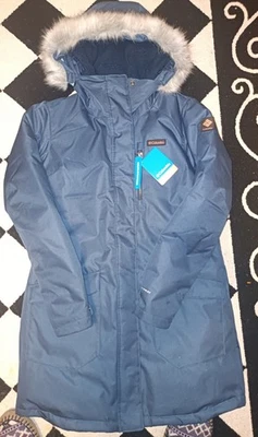 Columbia nueva para mujer. Abrigo largo aislante Suttle Mountain en azul + grande Foto 1 de 4