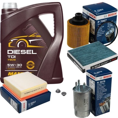 Bosch Inspección Set 5L mannol Diesel Tdi 5W-30 para Alfa Romeo Mito - Imagen 1 de 4