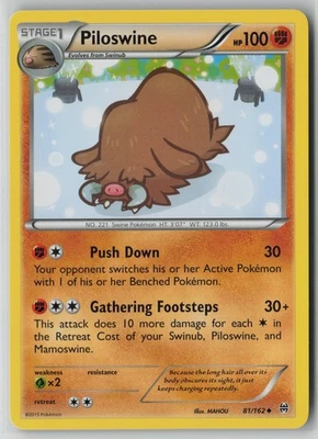 Piloswine 81/162 Pokemon TCG BREAKthrough Uncommon Lightly Played 1 - Image 1 of 2