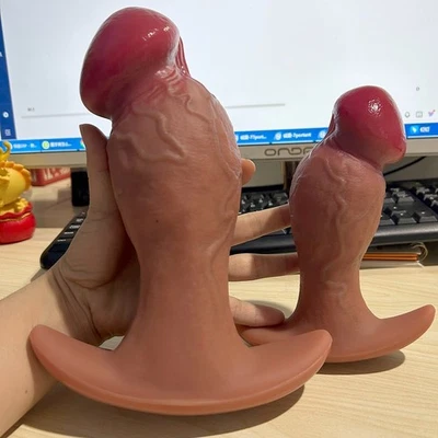 2 Sizes Anal Dildos Wearable Butt Plug Silicone Gay Sex Toys Women Penis G-spot - Image 1 of 4
