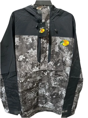 Jaqueta de chuva Bass Pro Shops masculina tamanho G alta seca óssea HPR pesca camuflagem preta - Imagem 1 de 4