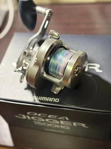 Carrete derecho Shimano 17 Ocea Jigger 1500HG agua salada Jigging Japón usado - Imagen 1 de 10