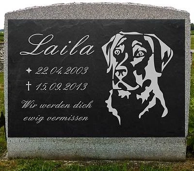 LASERART24 Labrador HUNDEGRABSTEIN Grabschmuck HUND-012 ► IHR TEXT ◄ Lasergravur 30 x 20 cm
