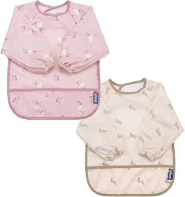 Paquete de 2 baberos de bebé BIBaDO a prueba de desorden mangas largas impermeables 6 meses - 3 años Foto 1 de 4