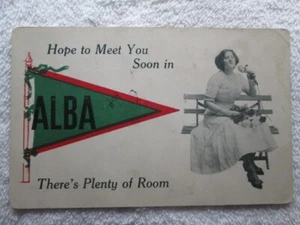 Vintage Hope To Meet You In Alba, Texas Pennant Postcard 1931 - Picture 1 of 2