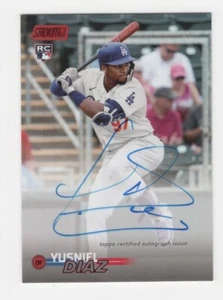 2023 TOPPS STADIUM CLUB ROSSO 47/50 AUTOGRAFO RC YUSNIEL DIAZ LOS ANGELES DODGERS - Foto 1 di 2