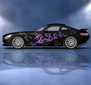 Dragon Car Decal; Dragon Flaming Car Decal; Both Sides, Custom Flame Decals - Bild 1 von 1