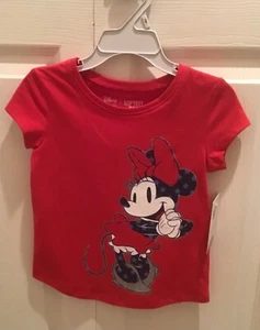 New With Tag Minnie Mouse Toddler Sz 2T Red Shirt with Red White Blue & Stars - Picture 1 of 3