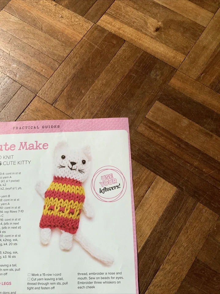 Stash Buster Cute Kitty Cat Soft Toy Knitting Pattern - Image 1 of 1