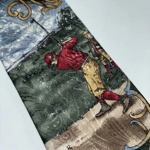 Corbata Oscar de la Renta Para Hombres Cuello de Seda Vintage Golfista Repujada Hecha en EE. UU. - Imagen 1 de 7