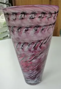 Cono de luz de vidrio Seasholtz mate arte soplado moderno firmado 1988 - Imagen 1 de 10