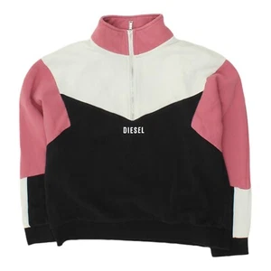 Chaqueta Diesel Mujer Rosa Negra Blanca Recortada Media Cremallera | Top Deportivo de Diseñador De Colección - Imagen 1 de 3