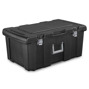 Portable Storage Container Organizer Bin Footlocker Plastic Camping Trunk Chest - Picture 1 of 6