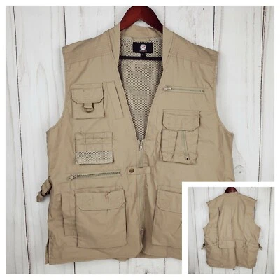 Chaleco de Pesca con Mosca Rothco Talla Grande Caqui Rothco Bolsillos de Viaje Cremallera Completa  Foto 1 de 4