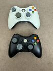Microsoft Xbox 360 Wireless Controller Gamepads x2 White And Black Joblot Bundle