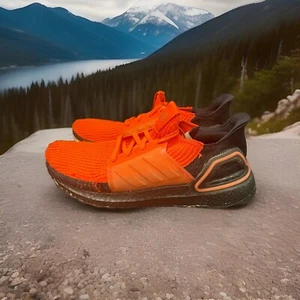 adidas UltraBoost 19 Solar Red ( NEON ORANGE ) Size 9.5 - Picture 1 of 6
