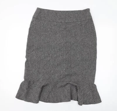 Cotton Traders Womens Grey Polyester A-Line Skirt Size 14 Zip - Image 1 of 4