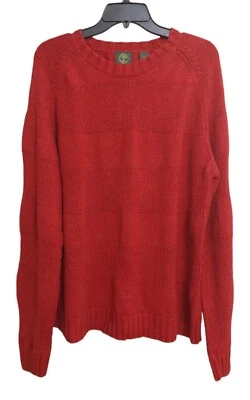 Suéter Timberland Para Hombre Rojo 100% Algodón Manga Larga Pesado Pullover Talla XL Foto 1 de 4