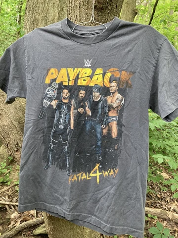 2015 WWE Wrestling Payback Tour T-Shirt Baltimore Men’s Medium Charcoal Gray Cover