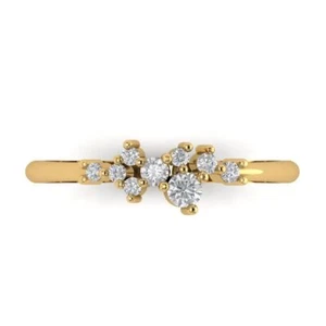 .17Ct, Everyday Statement Promise Ring Band, Real Gold, Anniversary Wedding Gift - Picture 1 of 20