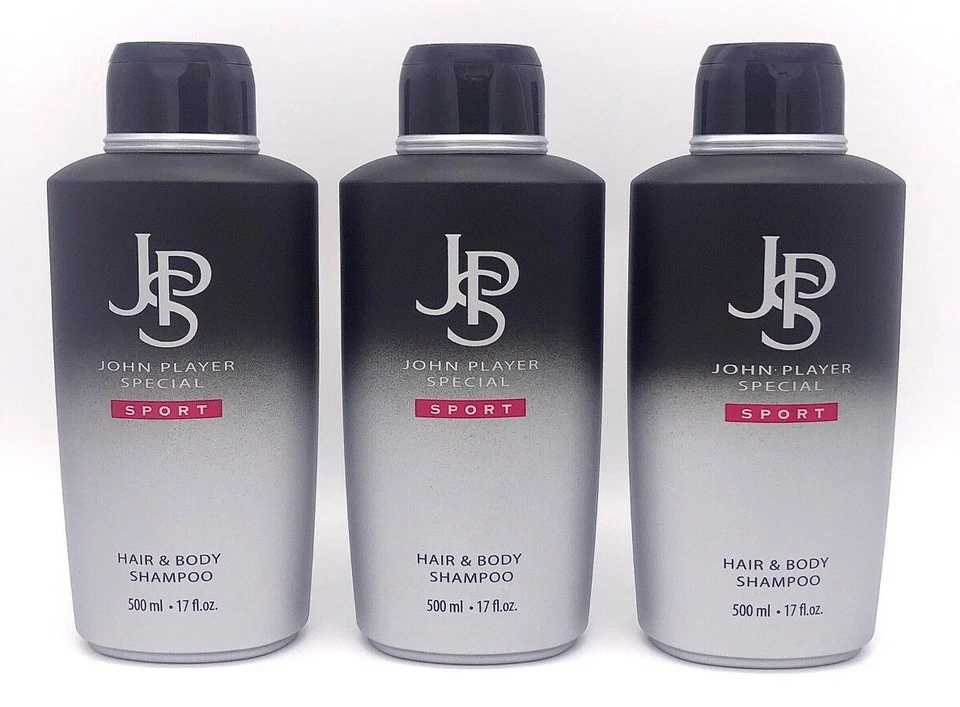 ✅ John Player Special JPS Sport 3 x 500 ml Hair & Body Shampoo Duschgel ✅