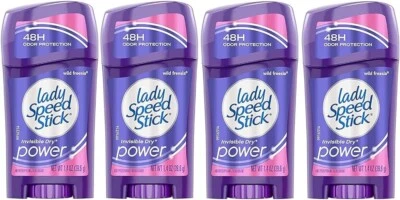 Lady Speed Stick Wild Freesia 新鲜 24 小时保护 1.4 盎司止汗剂 4 包 — 第 1/4 张图片