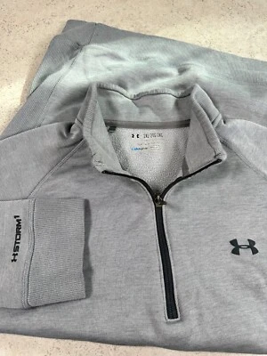 Under Armour 1/4 Zip Men's Pullover Size 2XL Cold Gear Golf Loose Light Gray XXL - Image 1 of 4