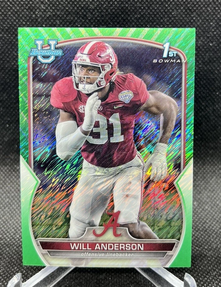 2022 Bowman University Chrome Will Anderson Green Shimmer Refractor /99 #52