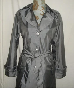Dennis By Dennis Basso Silver Metallic Mac With Belt NEW WITHOUT TAGS - Picture 1 of 15