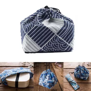 Cotton Linen Drawstring Lunch Bag Japanese Style Students Picnic Storage Bag - Picture 1 of 22