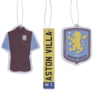 Aston Villa FC Paquete de 3 Ambientador Coche Vehículo Mercancía Oficial Regalo NUEVO UK - Imagen 1 de 3
