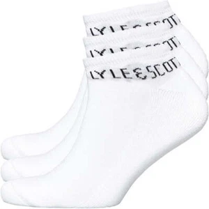 Lyle And Scott Vintage Mens Chester 3 Pack Trainer Socks-White - Picture 1 of 3