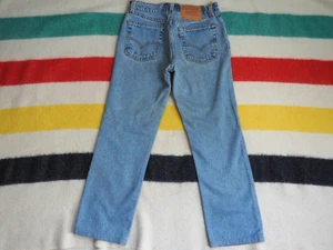 VTG 90s Levis 565 Faded Blue Denim Wide 28x26 Grunge Jeans Pants Womens - Picture 1 of 7