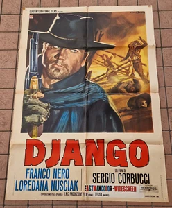 DJANGO FRANCO NERO CORBUCCI WESTERN POSTER MANIFESTO ORIGINALE 1ED 1966 - Foto 1 di 2