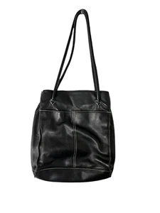 ELLINGTON Womens Purse Black Leather Shoulder Bag Double Strap - Picture 1 of 5